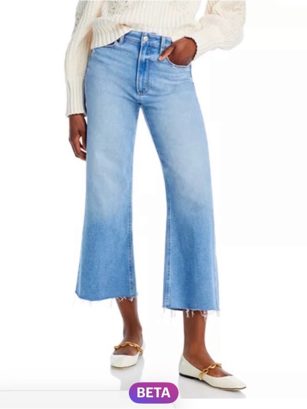 PAIGE Anessa Helena High-Rise Wide Leg Jeans in Light Blue Denim